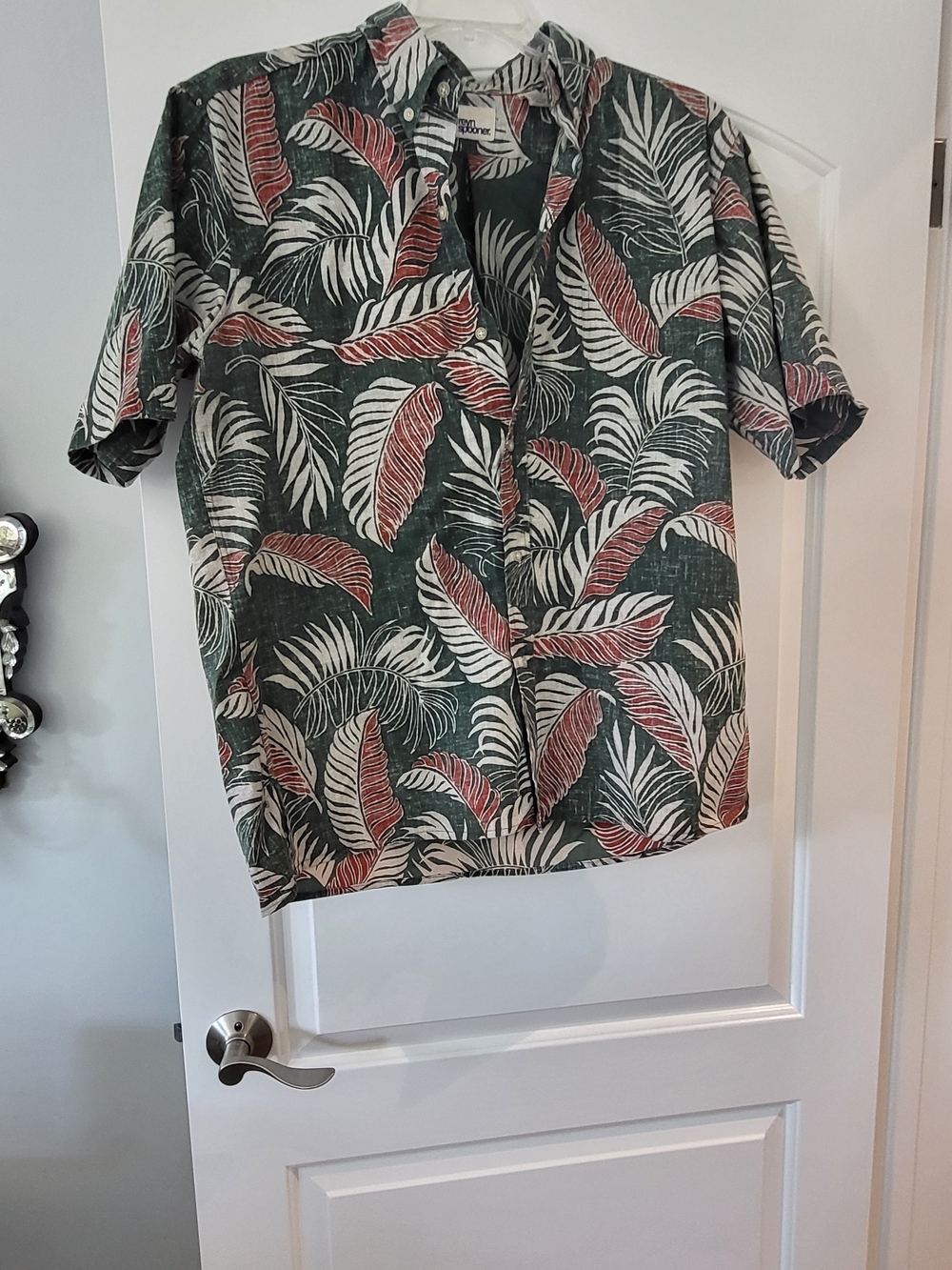 reyn spooner Green & Rust Tropical Leaf Button-Down Shirt EUC